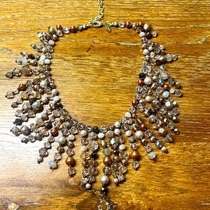Beautiful crystal bib necklace